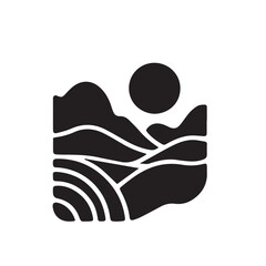 Abstract modern mountain icon in black vector style