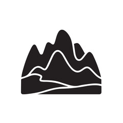 Abstract modern mountain icon in black vector style