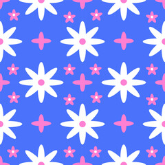 Seamless pattern flower vector background 