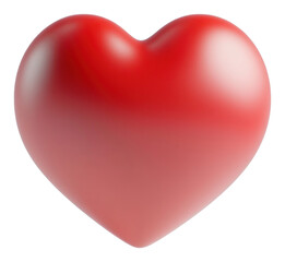 PNG 3d red heart symbol simple shape.