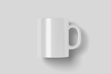 Ceramic Mugs Vector Mockup With White, With Shasdow Colors. Blank coffee cup templates for design