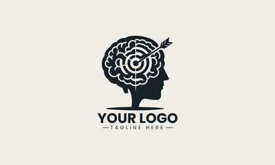 Brain Bullseye Target vector logo