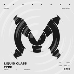 Refraction and Distortion letter. Glass Effect minimal illustration. Abstract sign, symbol for promotional poster, music poster, sale banner, brochure or logo for your brand.