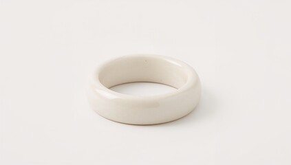 Ceramic glossy modern ring offering scratch resistant surface on plain white background
