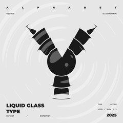 Refraction and Distortion letter. Glass Effect minimal illustration. Abstract sign, symbol for promotional poster, music poster, sale banner, brochure or logo for your brand.