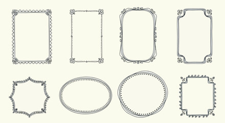 Elegant decorative frames illustration, art borders and antique vintage design elements