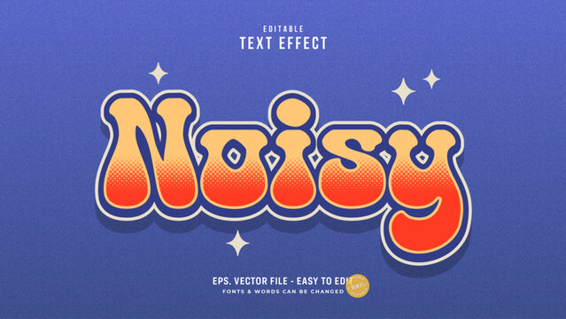 Noisy Retro 70s Bubble Text Effect