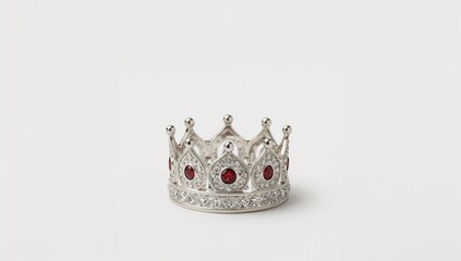 Crown point shaped regal ring emphasizing royalty on plain white background