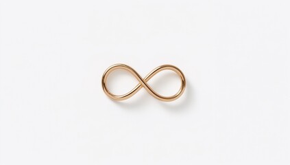 Infinity shape elegant loop ring symbolizing eternal meaning on plain white background
