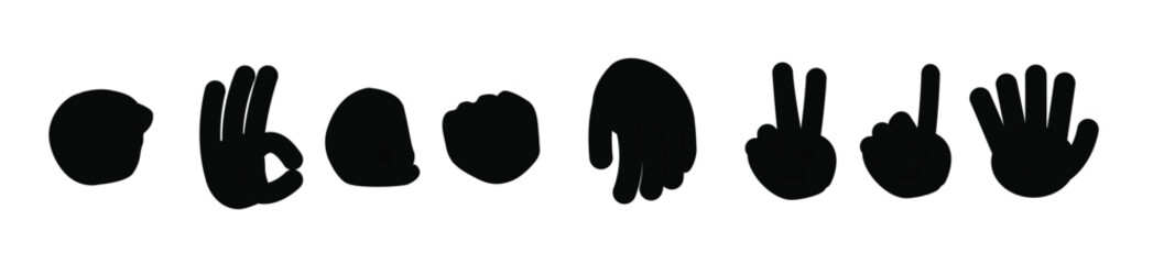 hand sign vector illustration set