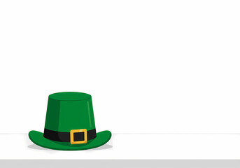 Green leprechaun hat on a white background for St. Patrick's Day  