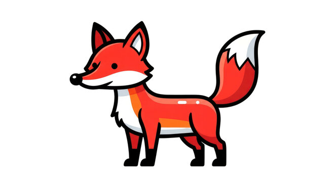 A cartoon illustration of a red fox.