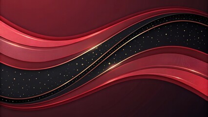 Dark Red Black Premium Wave Abstract Background