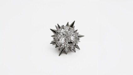 Edgy punk ring featuring spikes and attitude on plain white background