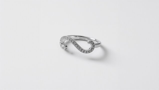Infinity loop shaped ring symbolizing endless connection beautifully on plain white background