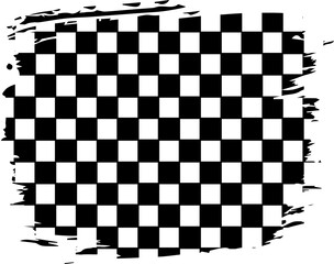 Obraz premium Finishing flag in grunge brush stroke, speed flags vector illustration isolated