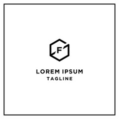 Obraz premium gf or fg hexagon logo