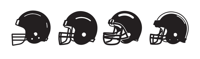 line drawing illustration of an american football helmet