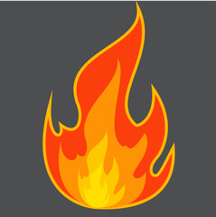 Fire emoji vector symbol sign in flat style. vector illustration of flame	