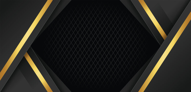 Elegant Black and Gold Banner Background - Powered by Adobe