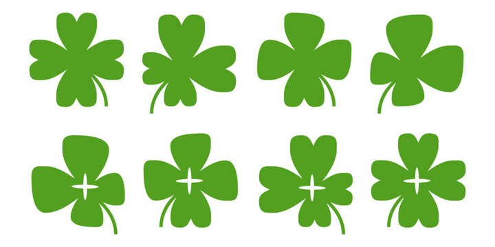 Clover leaf illustration in flat style. Clover leaf vector design symbolizes trust, hope, love, and good luck.	