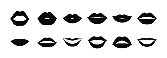 lips vector illustratiron isolated on white background 