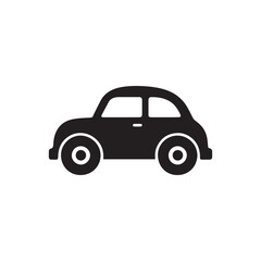  Minimalist Car Silhouette Icon – Black Vehicle Symbol for Transport and Apps