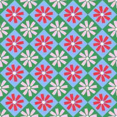 Seamless pattern flower vector background 