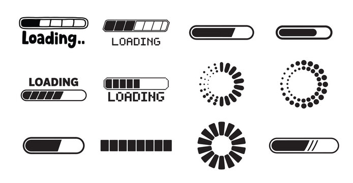  loading icons set progress bars spinners and indicators.