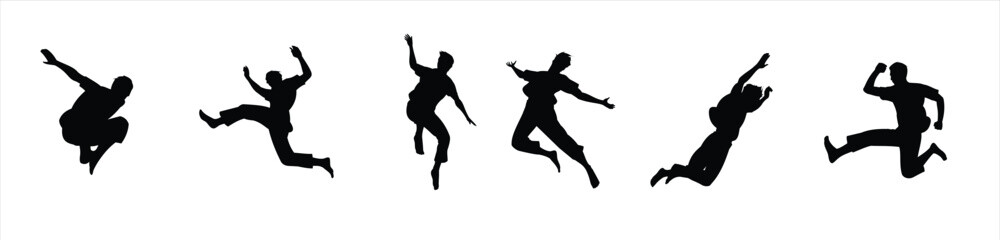 man jumping siluetas vector