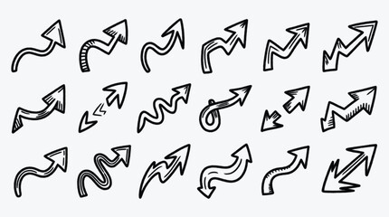 Hand drawn arrow set creative concept for infographic and presentations