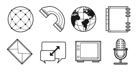media and communication icon vector 
