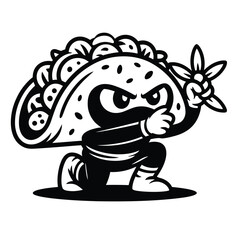 Taco ninja character illustration