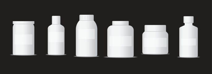medical bottles packaging vectors