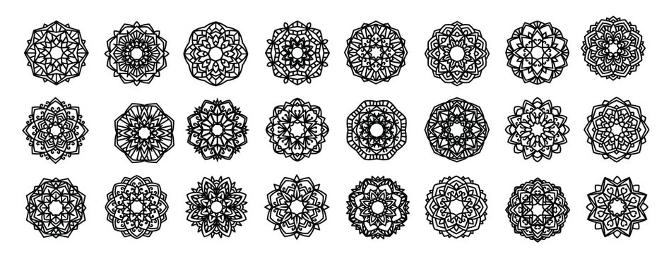  lotus vector mandala vector template set for cutting and