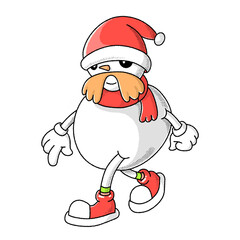 Cute Cartoon Christmas Character Walking