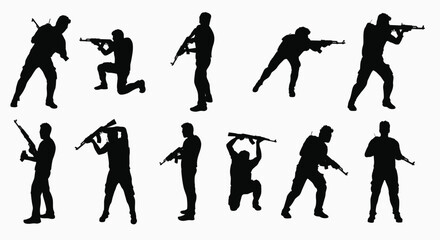 Naklejka premium military man set