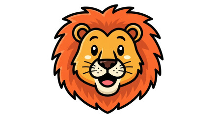 Cartoon Lion Face Illustration
