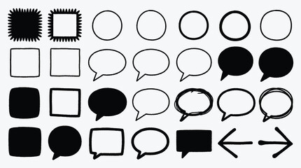 Hand Drawn Shapes and Icons Set for Design and Illustration