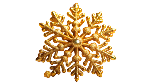 golden snowflake isolated on white background