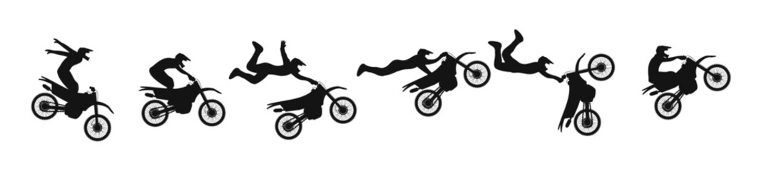 Set of motercycel race vector illustration