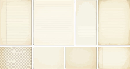 Vintage paper textures set for design and scrapbooking old fashioned look
