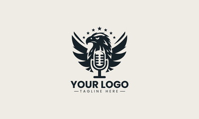 Obraz premium American Eagle Podcast vector logo