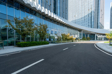 Financial District Road and Office Building