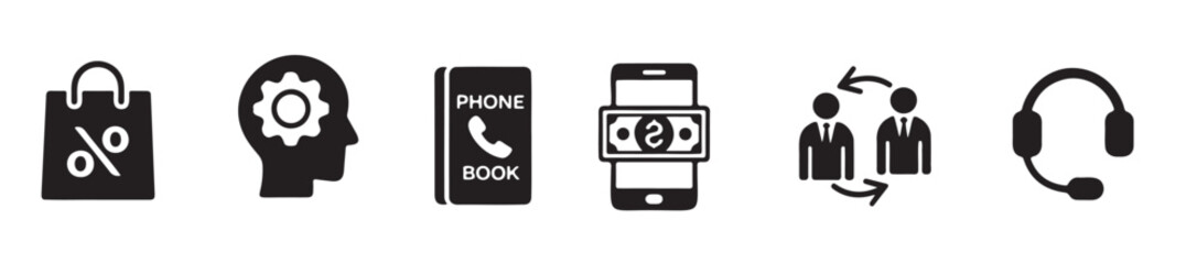 Modern Communication and Business Icons Set