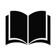 Open book silhouette icon