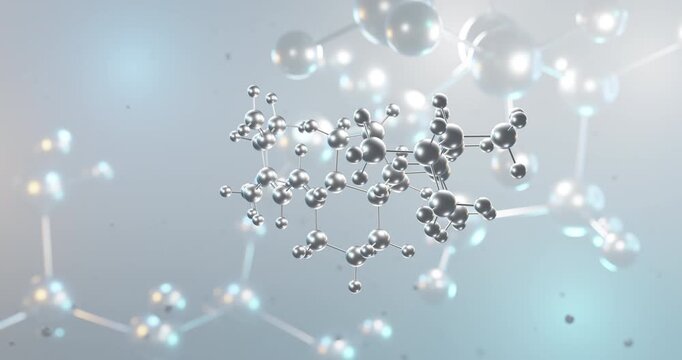 22-Dihydroergocalciferol rotating 3d molecule, molecular structure of provitamin d4 seamless video
