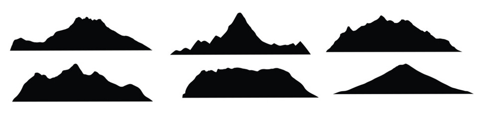  mountain icon with silhouette range outline of alps