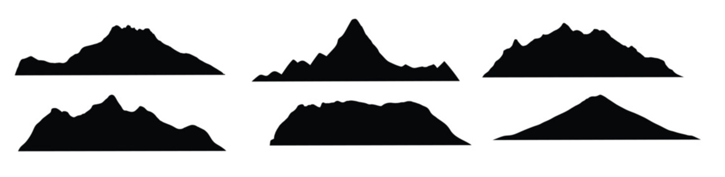  mountain icon with silhouette range outline of alps