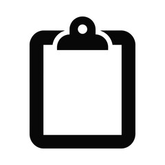 Simple black and white icon of a clipboard